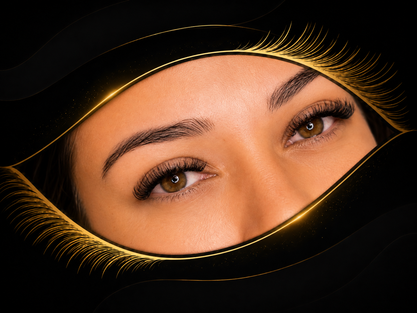 Olhos com cílios no estilo Volume Rica